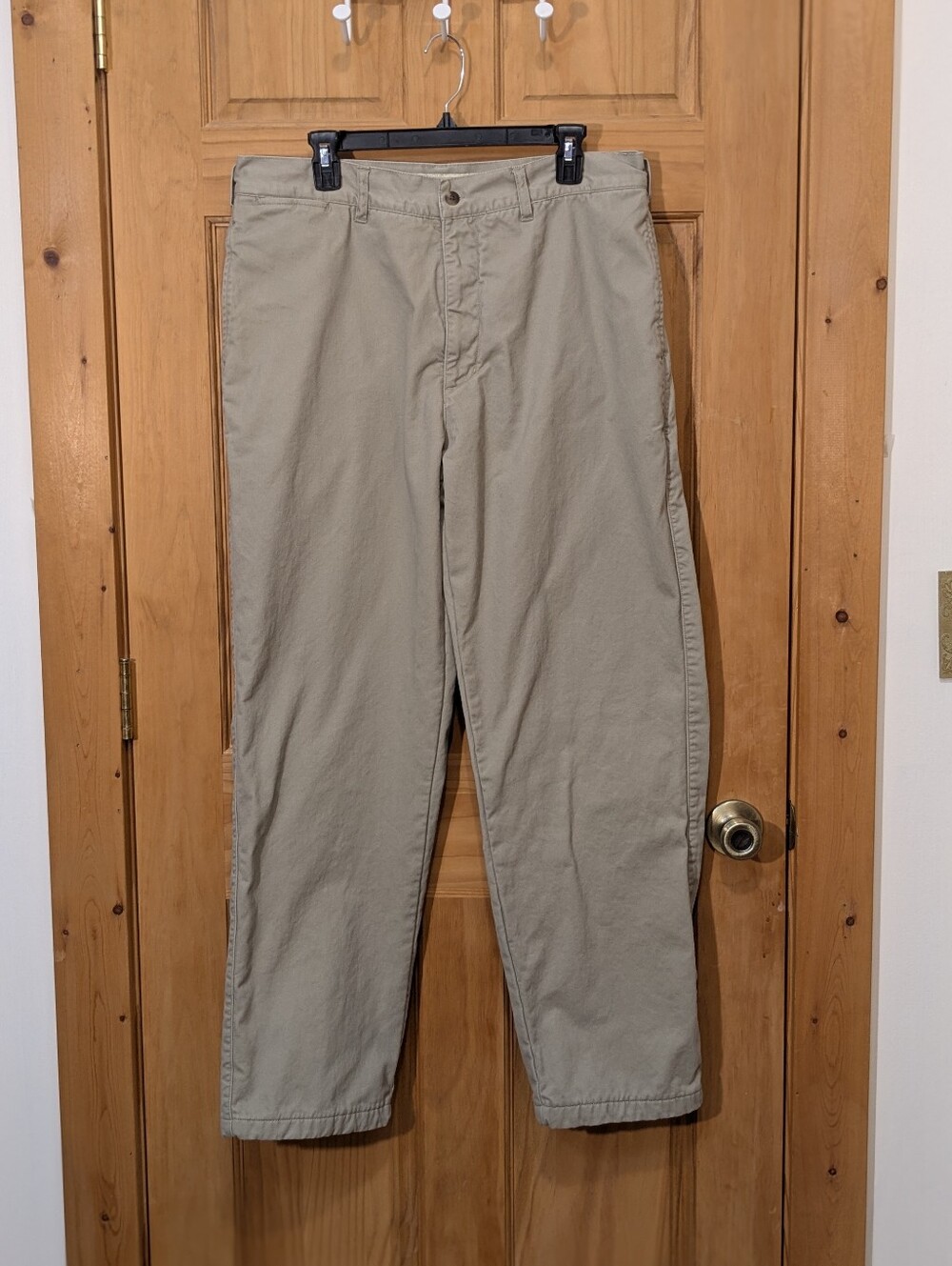 Cabelas Casuals Huntsman Pants Chinos Mens 36 Beige Flannel Lined Outdoor Hiking